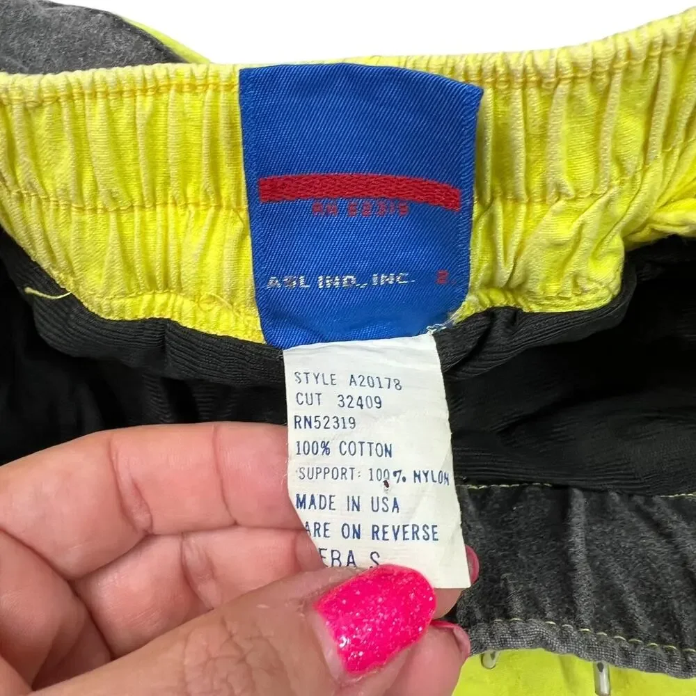 Ocean Pacific OP VTG 80s Swim Trunks Shorts Mesh Liner Neon Yellow Boys Small